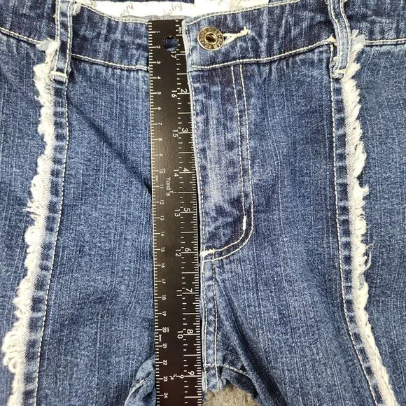 Baby Phat Jeans Junior 11 Bootcut High Rise Stretch Logo Cat Y2K Center Sea - Picture 7 of 11